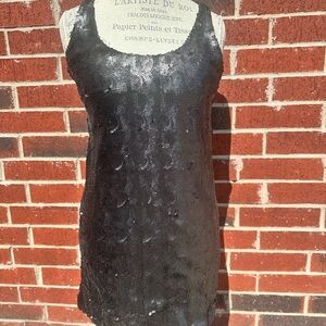 Aqua Black Sequin Mini Dress  HG